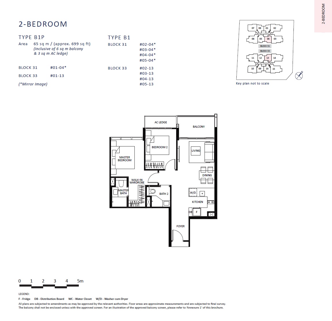 The Lilium 1 Bedroom Floor Plan 2